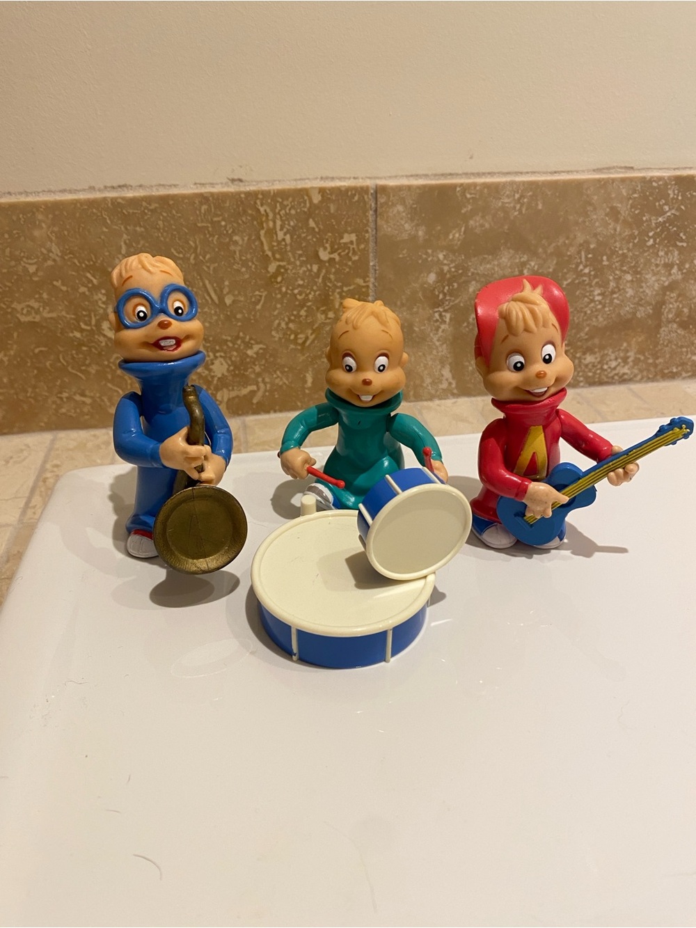 Alvin & the Chipmunks SIMON, THEODORE, ALVIN 1991 KFC Lot 3 pcs Plastic Figure
